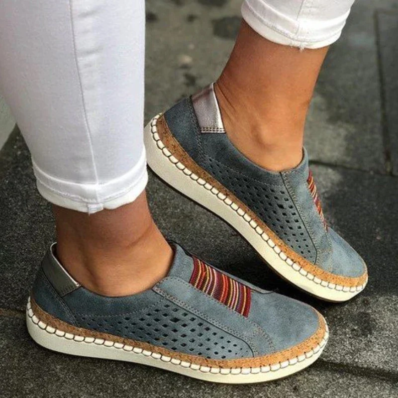 Chaussures vulcanisées pour femmes, baskets à enfiler, mocassins respirants, décontractées, grandes tailles - image de produit 6