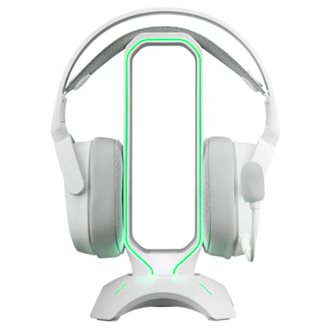 support casque gamer blanc